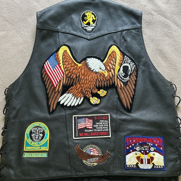 Men’s LEATHER VEST TOP BILLER MOTORCYCLE WESTERN CONCEAL AND CARRY - Picture 6 of 7